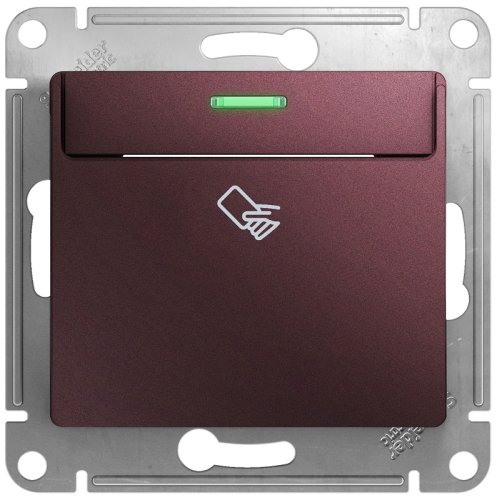 Выключатель карточный с подсветкой без рамки Systeme Electric Glossa 1-кл. баклажан картинка